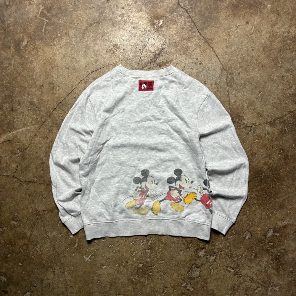 Disney Parks Mickey Mouse Heather Gray Graphic Crewneck Sweatshirt Mens S